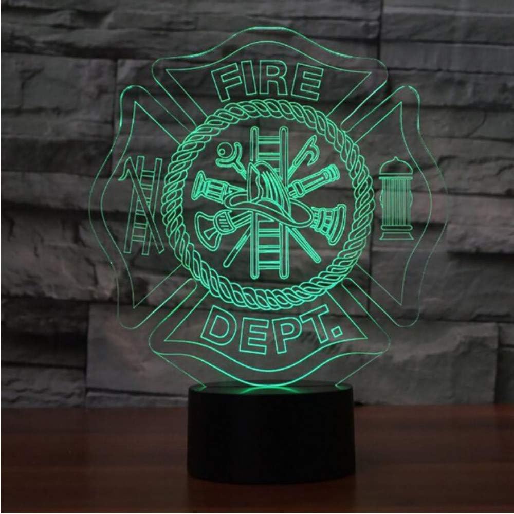 3D Led Bedroom Sleep Colorful Fire Equipment Shape Desk Lamp Gradient Firefighter Night Light Atmosphere Light Kid Bedside Decor