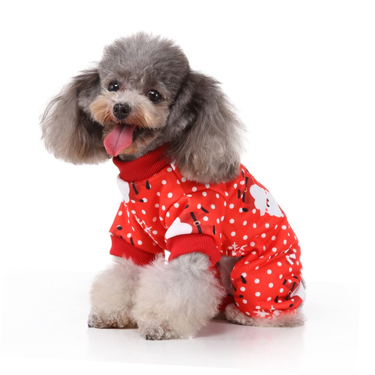 HMJGDHX 2 Pezzi di Vestiti per Cani di Natale Caldo Vestito per Animali Domestici con Motivo Babbo Natale per Panno per Cani da Festa per Cuccioli