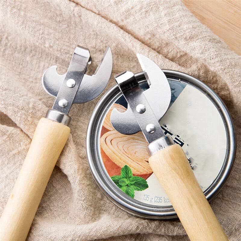 Miniatura 4 de Utensilios de cocina de acero inoxidable Tapa multifuncional Remov-e corte lateral manual abrelatas con mango de madera