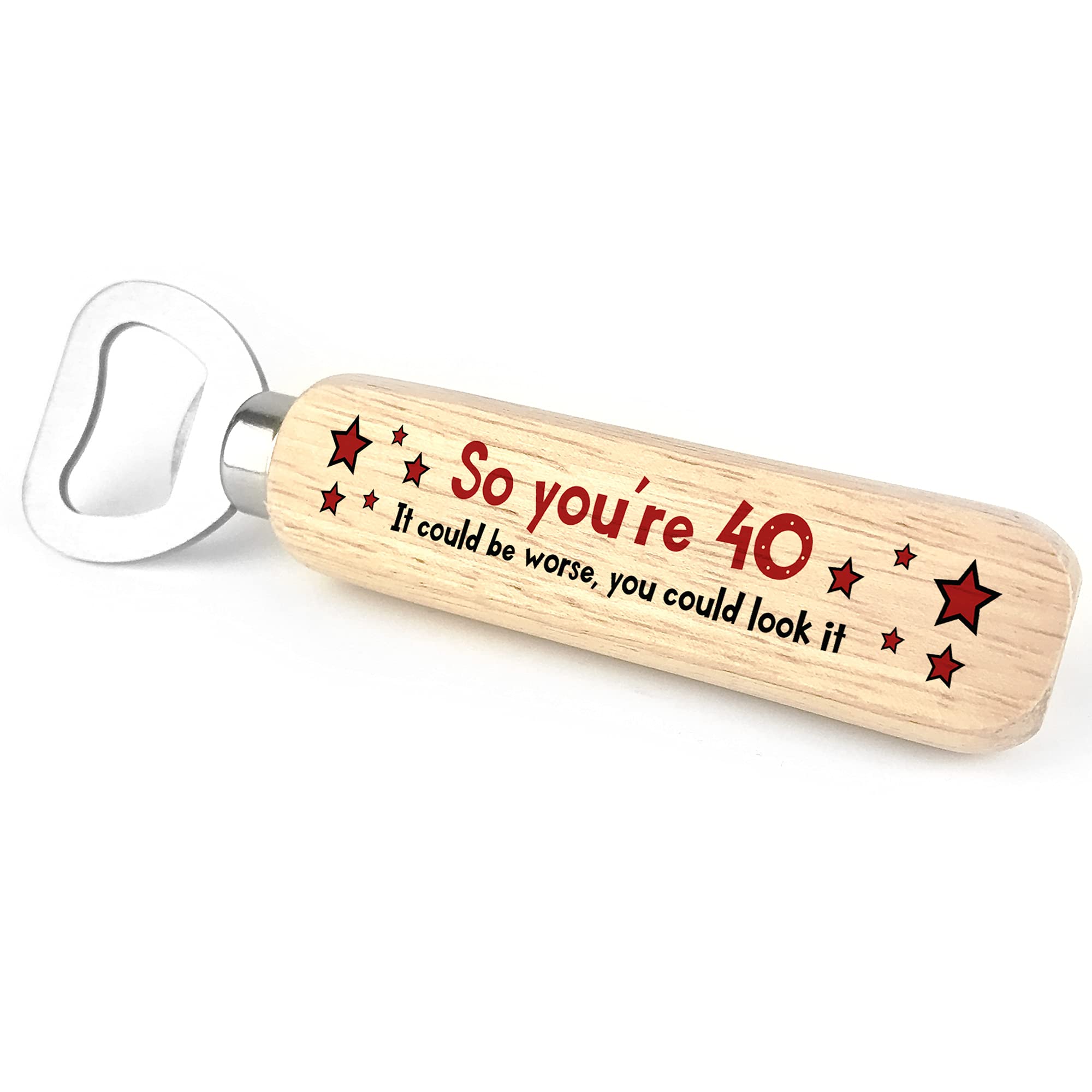 Funny 40th Birthday for Him Her Wooden Bottle Opener 40th Birthday Decor