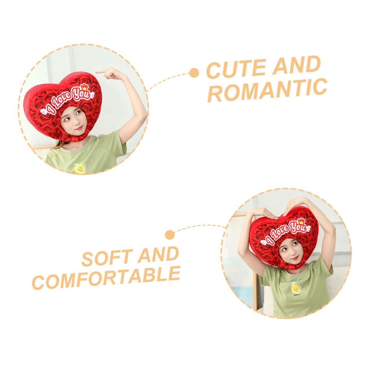 Healifty Sombrero de Peluche con Diseño de Corazón Rosa para San Valentín Accesorio de Disfraz Adorable y Cómodo para Parejas como Complemento Fotográfico Fiestas Festivales rol Románticos