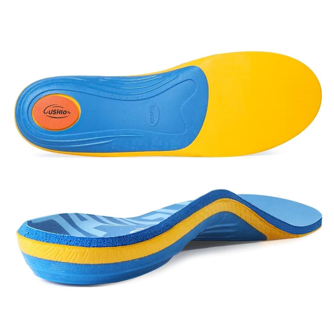 3ANGNI Fersensporn Einlagen Orthopädische Einlegesohlen Bei Plattfuß, Plantarfasziitis, Senk Spreizfuß, Komfort Fußgewölbestütze Schuheinlagen Herren Damen