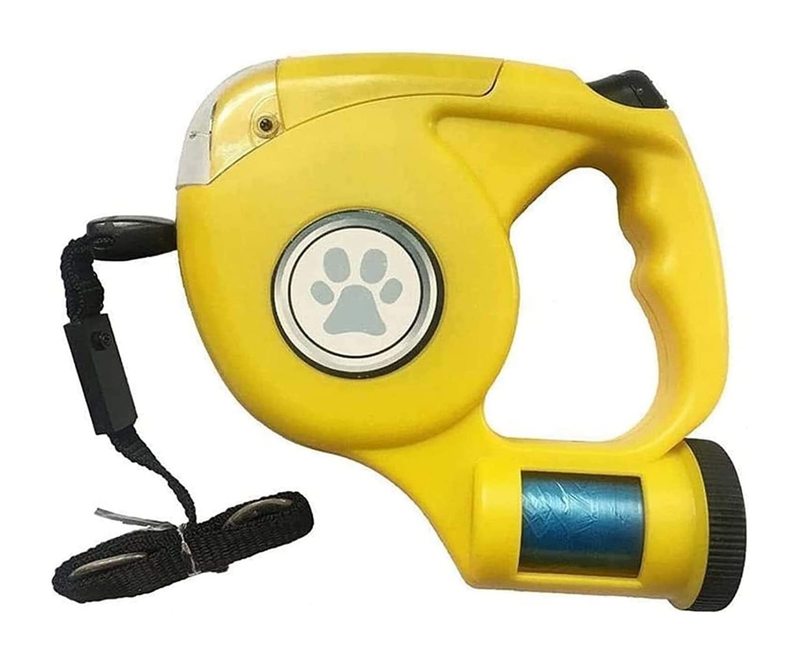 HANFEN Retractable Dog Leash With Bright LED Flashlight And Trash Bag, Dog Lead Leash Free TWO Hand Brake, Pause, Lock For Small To Large Dogs (Color : Yellow)