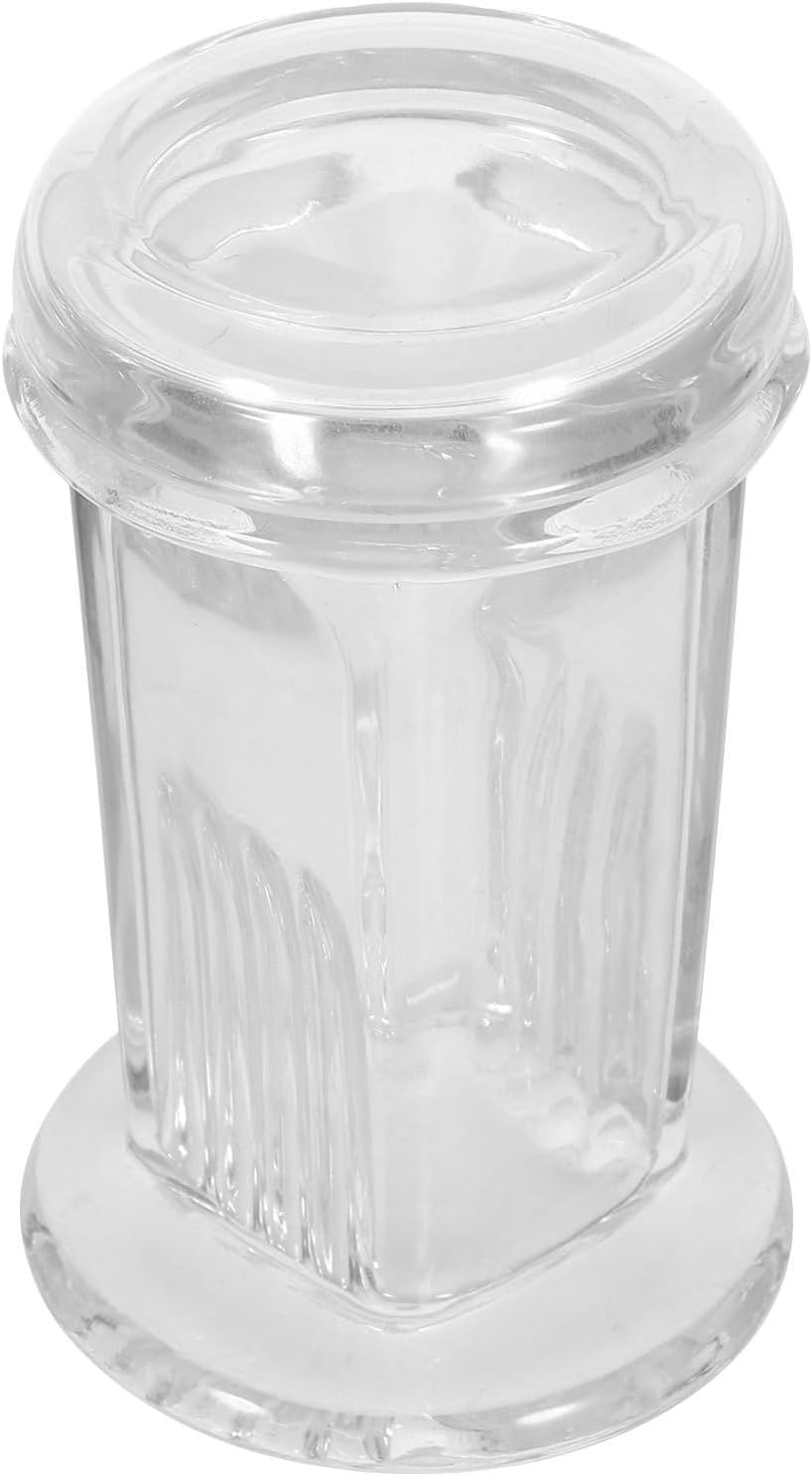 LIFKOME Glass Staining Jar for Laboratory Use, Glass Coplin Canister with Lid, round Structure Holds to 5 Microscope Slides, Horizontal Staining for Research Projects