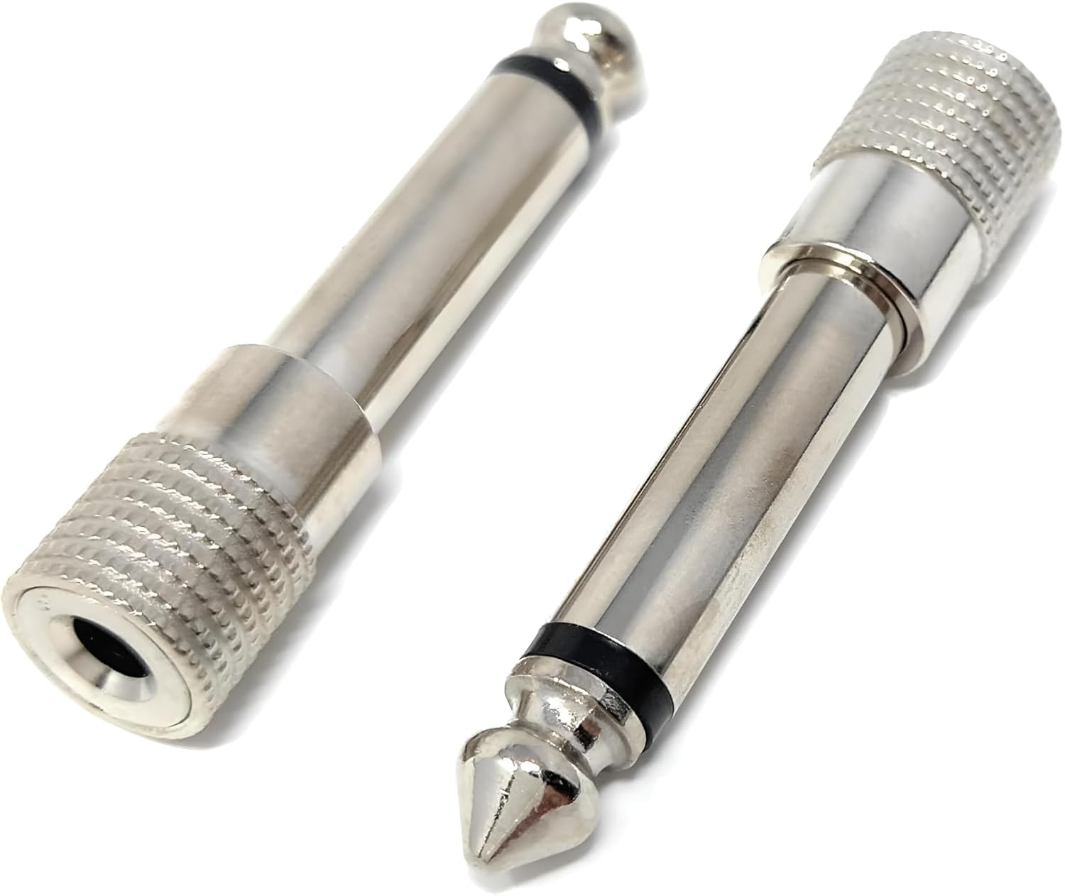 3.5mm Stereo Female to 6.35mm Mono Male Adapter, Chrome Plated Metal Audio Jack Converter Plug, 2 Pieces-image-41
