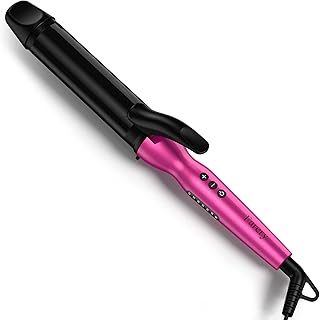 FARERY 1.5 Inch Curling Iron for Big Curls, Tourmaline Ceramic Curling Iron 1 1/2 Inch with Keratin&Argan Oil Infused, 6 Adjustable Temp Large Barrel Curling Irons with Auto Shut-Off, Dual Voltage