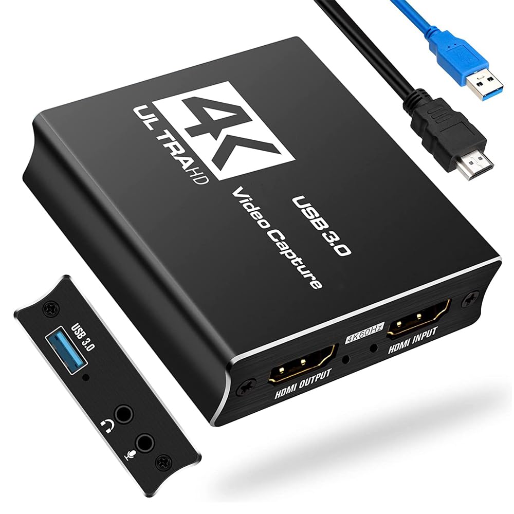 Scheda di acquisizione video 4K@60fps USB 3.0 Scheda registratore di gioco HD per lo streaming di giochi in diretta per PS4/PS5