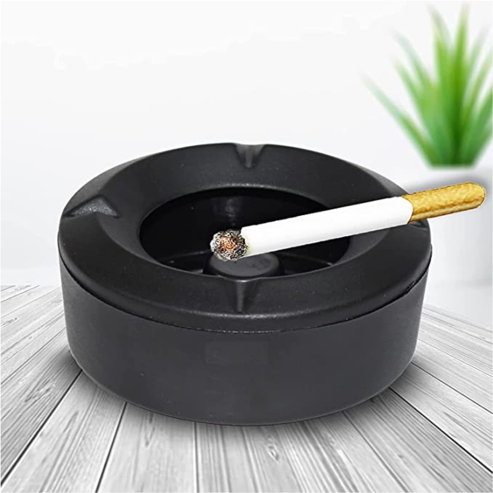 SBA PRIME Car Ashtray with Lid Portable Cigarette Ashtray Holder for Car Home Office and Bar Black