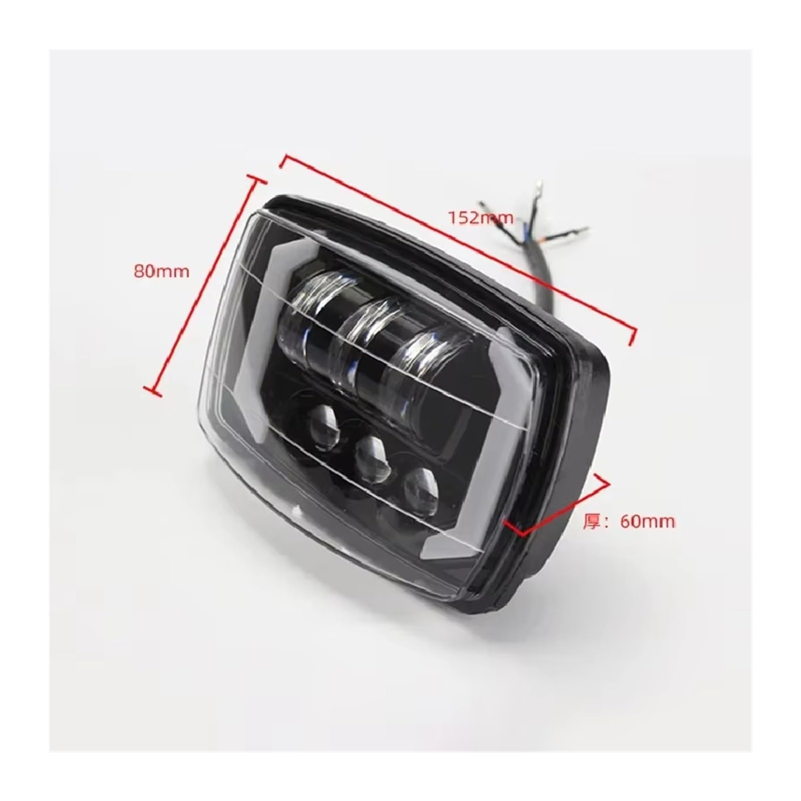 Proyector Moto Faros Delanteros Faro Delantero Tipo Ojo De Ángel para Motocicleta Montaje Luz Trabajo para Coche Impermeable 1 Pieza LED Cuadrado 4"