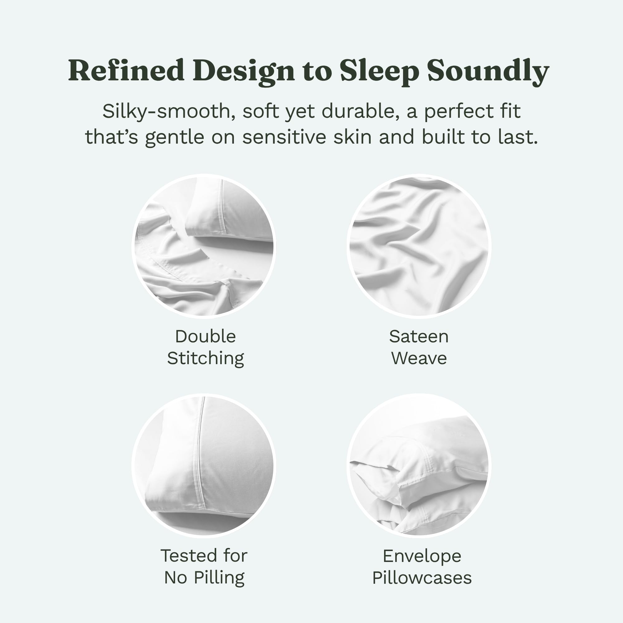 Olive + Crate Eucalyptus Cooling Pillowcases King Size | Certified Tencel Lyocell Fiber | Cool Vegan Silk Static Free for Skin and Hair | Softer Than Cotton and Linen | White