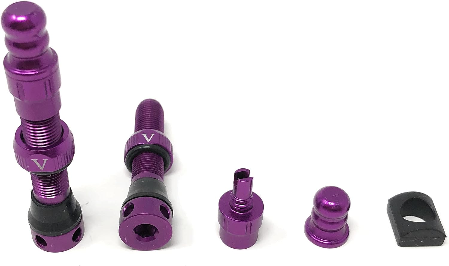 VeloTubes Premium 44mm Tubeless Schrader Valves - Pair - Integrated Core Removal Tool - Grommet Options - Choose Color…