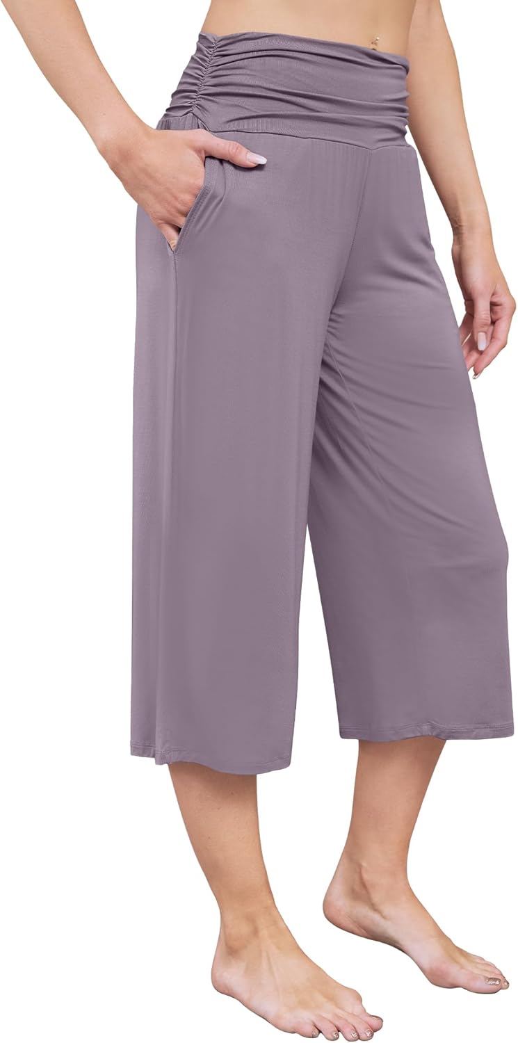 WiWi Women's Yoga Pants Comfy Casual Capri Bottoms with Pockets Sweatpants Wide Leg Capris Lounge Pant S-XXL - Image 3