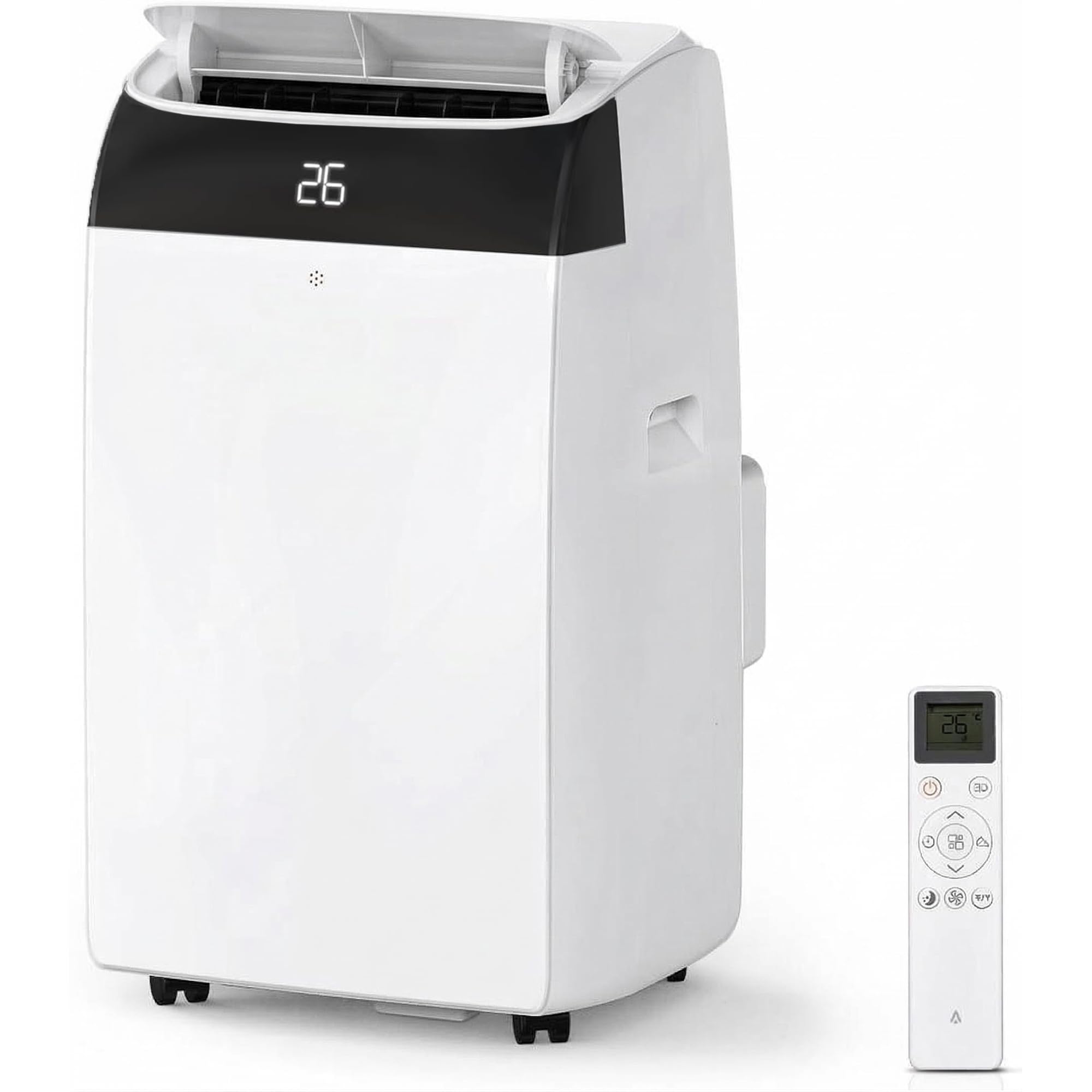 Garvee Aire Acondicionado Portátil 10000 BTU 3 en 1, hasta 30 m², Refrigeración Ventilación Deshumidificación, Mando a Distancia 24H, LED, Ruedas (blanco)