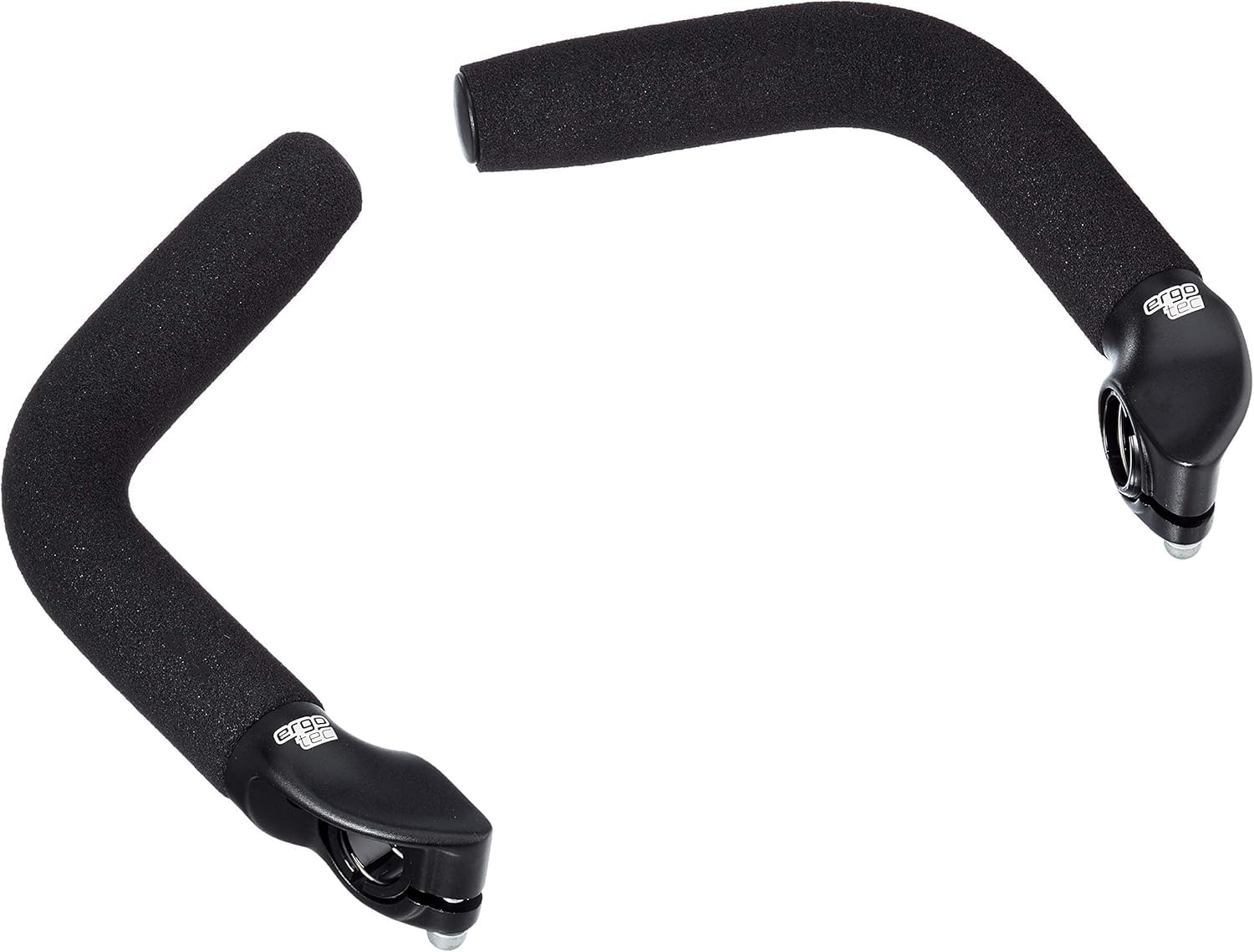 ergotec 50011001 Evo-Touring Embouts de cintre Aluminium AL6061-T6 avec grip soft Noir L