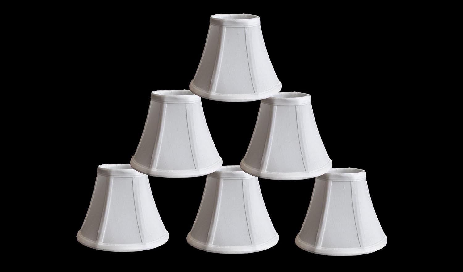 Urbanest 1100460c Set of 6 Chandelier Mini Lamp Shades 5-inch, Bell, Clip On, Off White