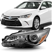 Compatible with 2015-2017 Toyota Camry SE/XSE Black Bezel Projector Replacement Headlight Headlamp - Driver Side Only