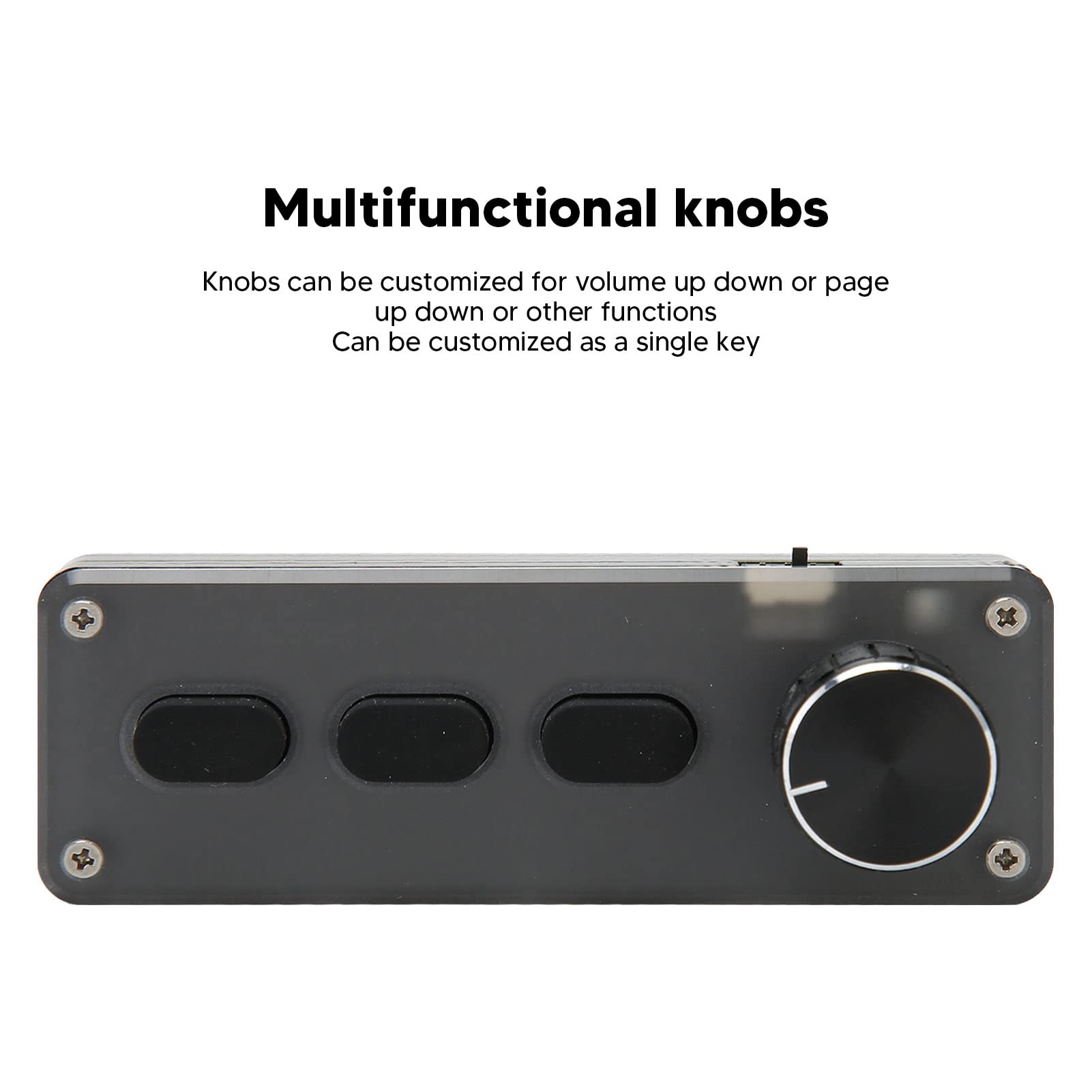 Zunate Mini Macro Pad a 3 Tasti, Tastiera da Gioco con Manopola, modalità USB Cablata e Bluetooth Wireless, Tastiera Programmabile Fai-da-Te Silenziosa in Silicone per Il Lavoro
