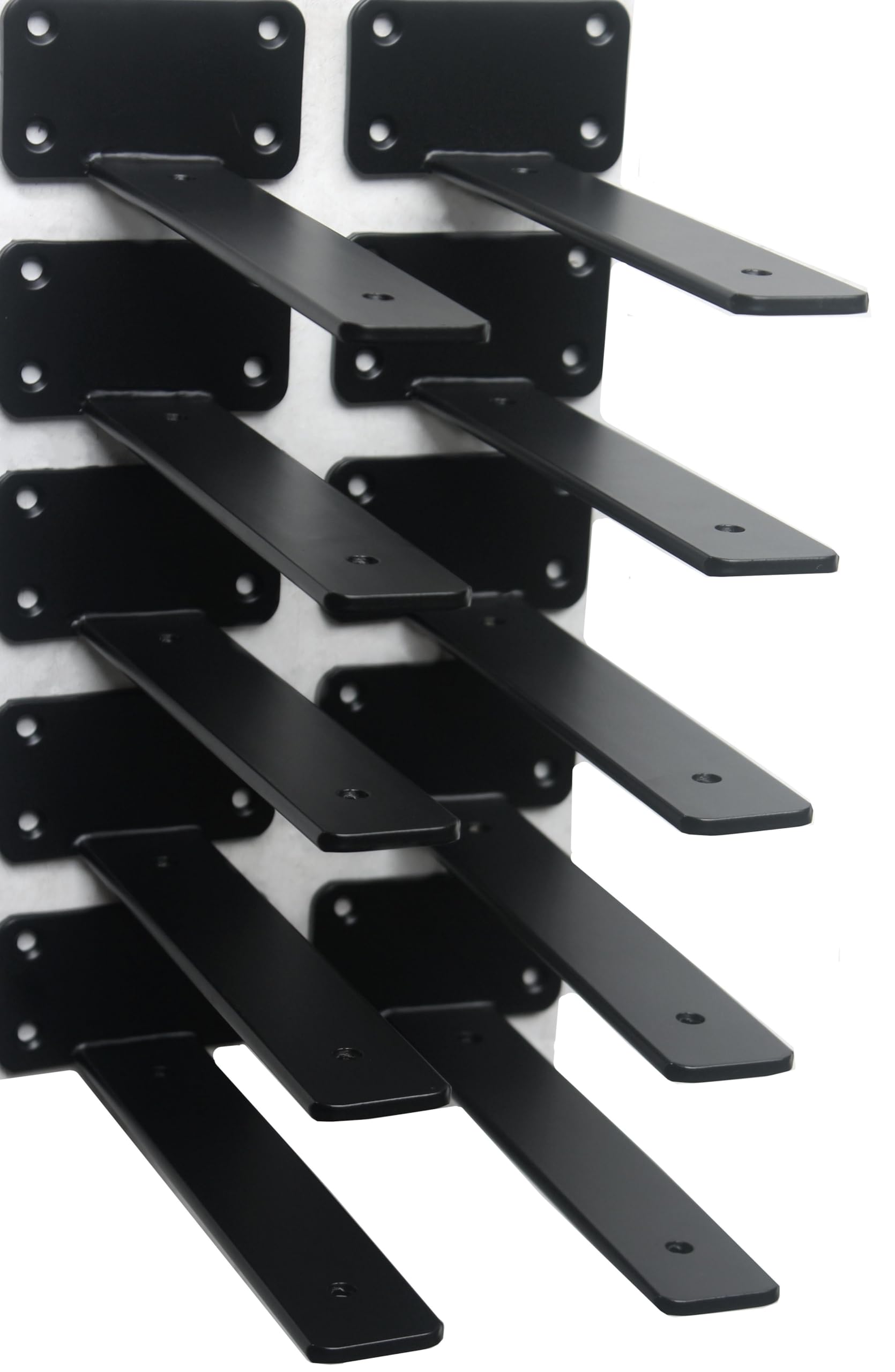 10 Pack - 8 inch Black Hidden L Shelf Bracket (1/5 Inch Thicked) Iron Shelf Brackets, Metal Shelf Bracket, Industrial Shelf Bracket, Modern Shelf Bracket, Metal L Brackets for Shelves Support