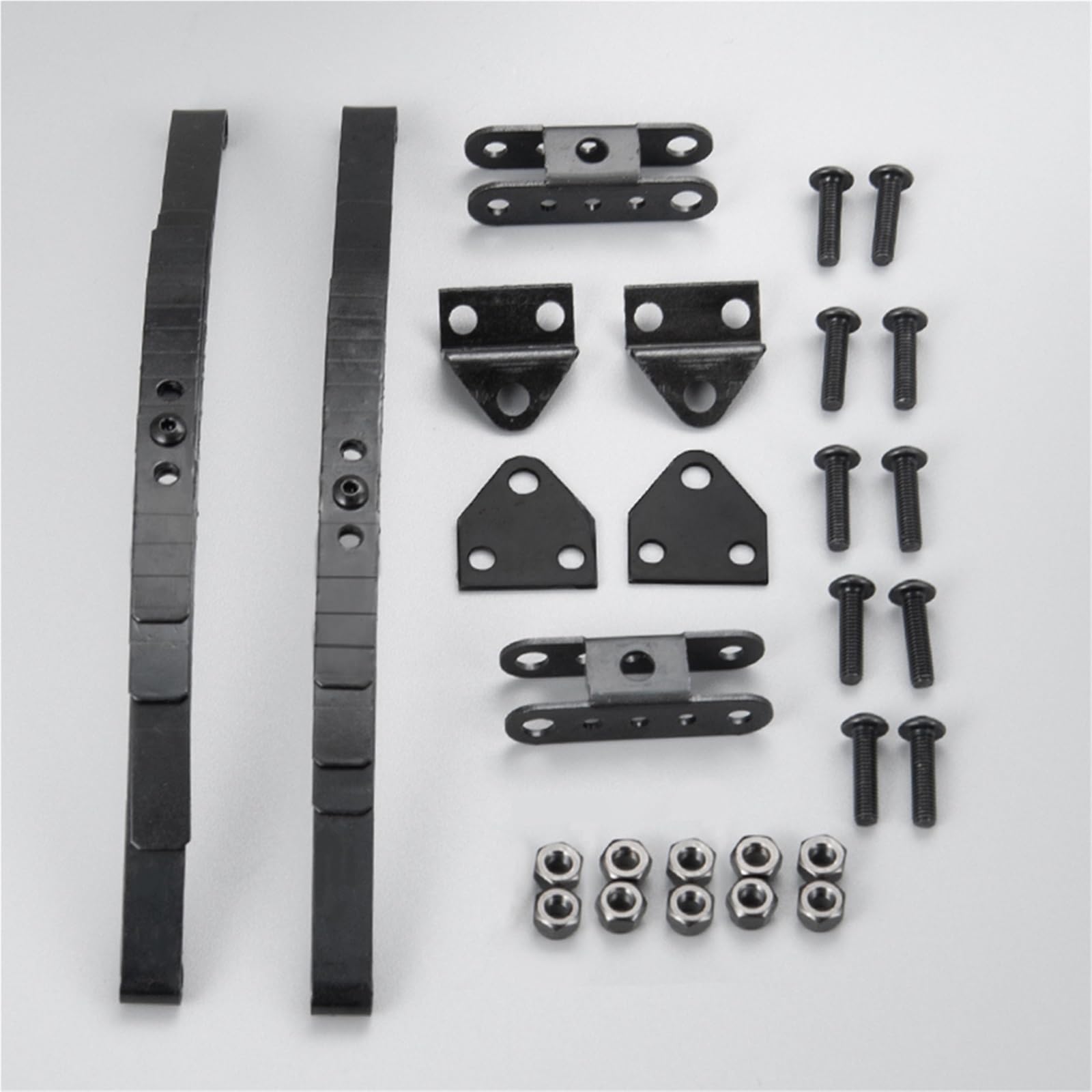 UMTSGYNU Rear Axle Fixing Parts and Rear Shock Absorber Spring Steel Plate Metal Accessories Compatible with MN1/12 MN82 LC79 1/12 RC Car Upgrade(Silver)