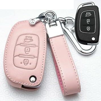 Leather Car Key Case Bag, for Hyundai ix25 ix35 i10 i30 Solaris Tucson Sonata Santa Fe Sport Mistra Elantra Creta Verna 2015-2018