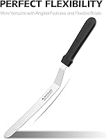 Vista 3 de Anaeat Espátula de glaseado profesional para tartas con hoja de acero inoxidable de 6 pulgadas, cuchillo de glaseado grueso con mango de plástico
