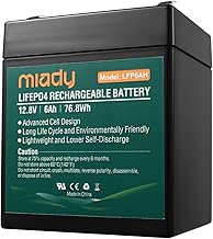 2000 Cycles 12V 6Ah Miady Lithium Iron Phosphate Battery, Rechargeable LiFePo4 Battery, Low Self-Discharge and Light Weight, for Kid Scooters, Fios Replacement Battery - coolthings.us
