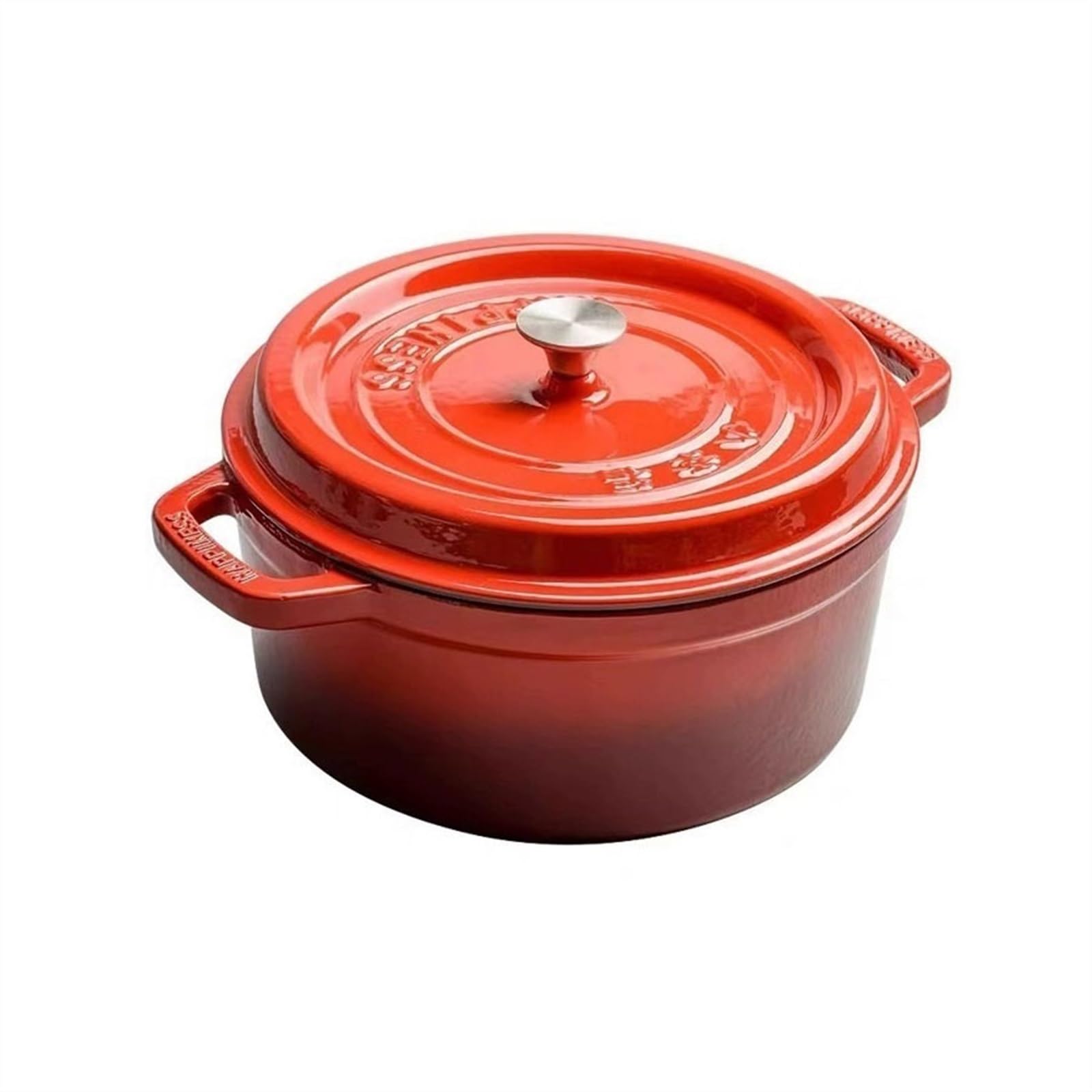 Cacerola Olla de Barro de Hierro Fundido esmaltado, Olla for Sopa y estofado, Olla for cocinar, Utensilios de Cocina antiadherentes sin Recubrimiento Pote de cazuela(3.8l)