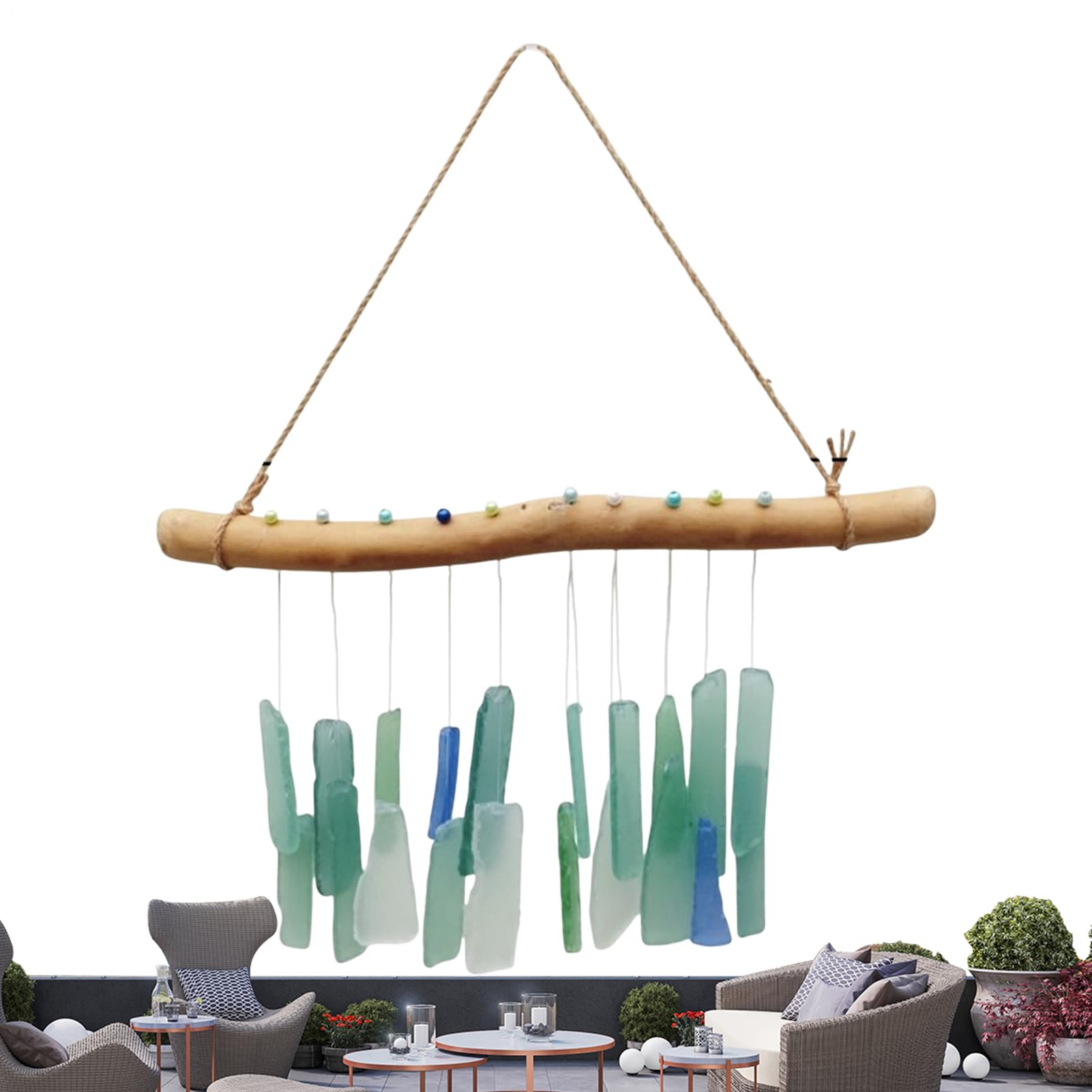 Melodic Sound Wind Chimes - Relaksujący wystrój tonów, dekoracja na zewnątrz z metalem odpornym na warunki atmosferyczne, dekoracja ogrodowa z ręcznie wykonanym rzemiosłem, akcent patio z haczykiem