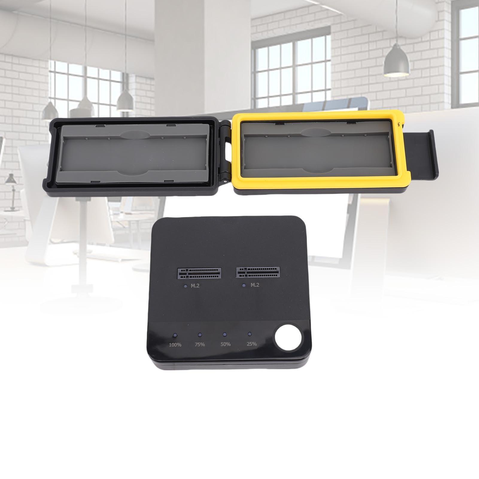 Aramox Duplicatore SSD M.2, Materiale ABS, Stazione di Clonazione a Doppio Alloggiamento, velocità di 20 Gbps per Professionisti IT e Recupero Dati