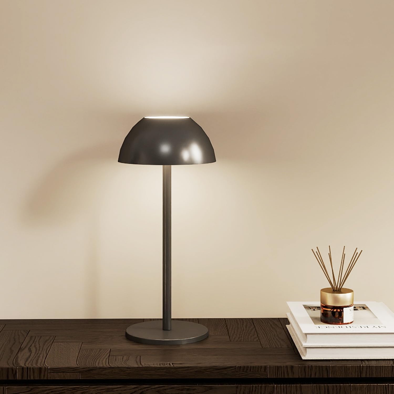 LED Desk Lamp with 1800mAh Rechargeable Battery, 3 Color Temperatures & Stepless Dimming, IP54 Waterproof for Bedroom/Study/Office/Camping, Portable Table Lamp with USB Charging