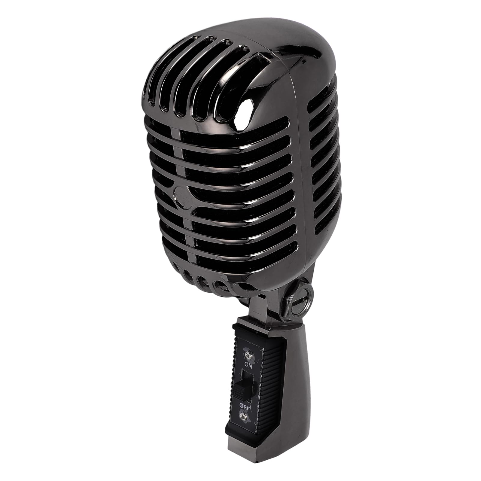 Micrófono Dinámico, Reducción de Ruido Micro Retro a Prueba de Choque para el Rendimiento de la Escena de KTV (Gris metálico)