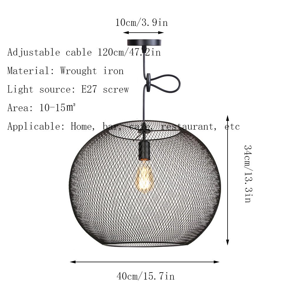 Lampada A Sospensione Americana retrò E27, Lampada A Sospensione A 1 Testa, Lampadario con Paralume Ritagliato in Metallo, Apparecchio di Illuminazione A Soffitto per Ufficio Industriale