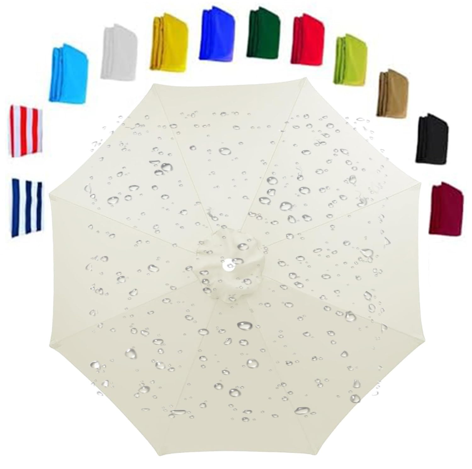 UWOBTN Toldo de Repuesto para Sombrilla 6/8 Varillas, 2/2,3/2,5/2,7/3/3,5m Impermeable Cubierta de Repuesto para Sombrilla Patio Trasero, Piscina Jardín Terrazas Exterior