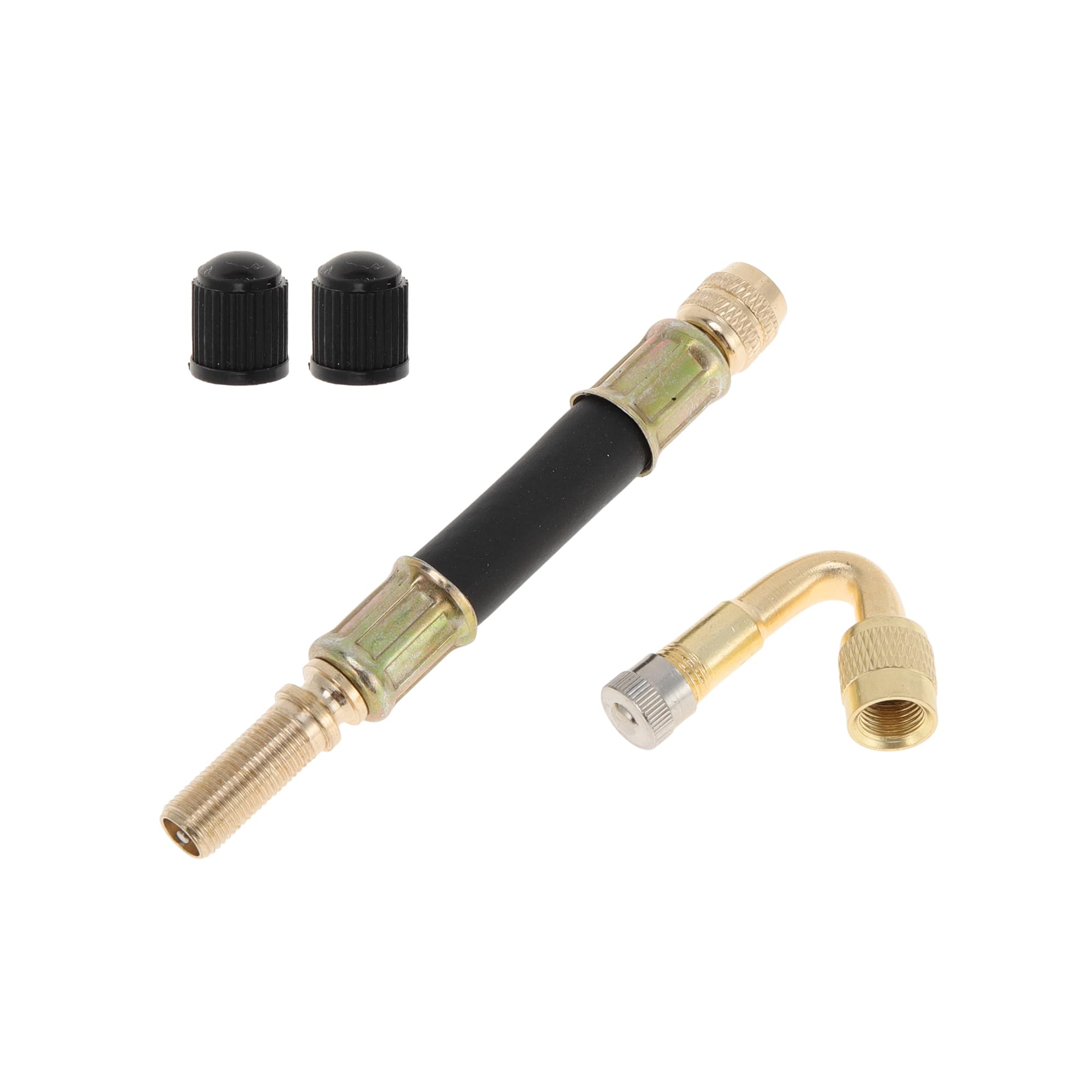 Motoforti 1set 45 Degree Copper Tire Valve Extension with Flexible Plastic 100mm Tyre Valve Inflation Adapter for Car Motorcycle RV Truck Bike
