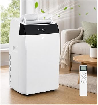 14000BTU Portable Air Conditioners with Remote Control and 24H Timer, KOKEBREN 3 IN 1 Low Noise Portable AC Unit with Dehumidifier and Fan, up to 750Sq. Ft. For Bedroom, Living Room, Office
