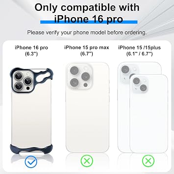 Phone Case Compatible with iPhone 16 Pro Compatible with Lens Camera Protection, Frameless Minimalist Design, Extremely Highlighting Personality