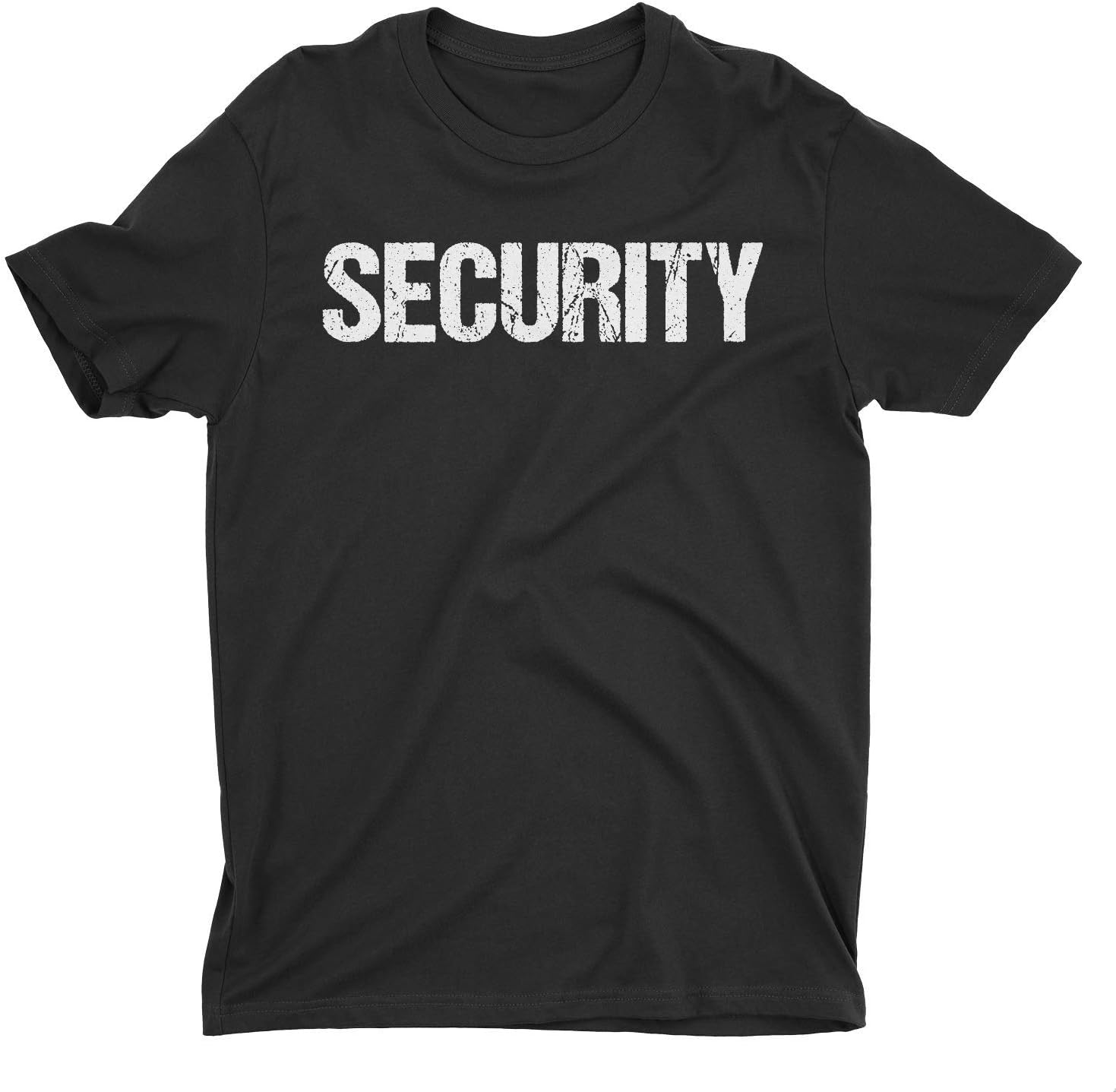 NYC FACTORY Security T-Shirt Black Mens Neon Tee Staff Event Front & Back Print - Image 3