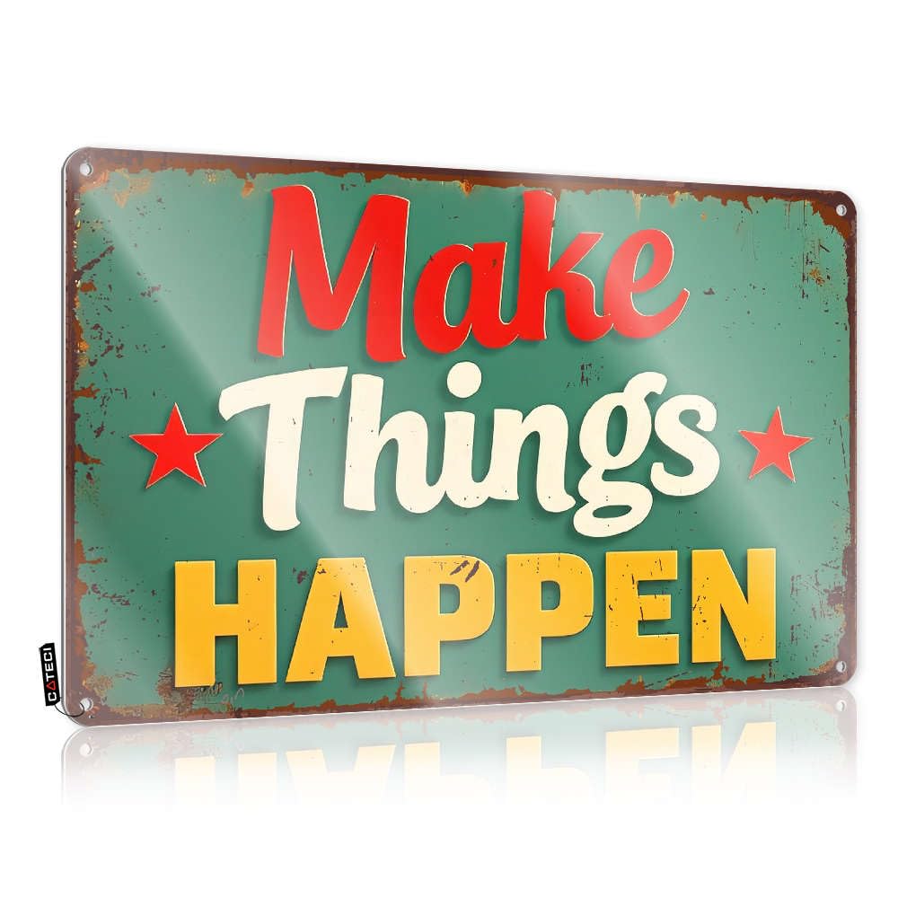 Metal Wall Decoration Tinsign Vintage Style | Make Things Happen. Boho Holder Home Decor(30X40CM)