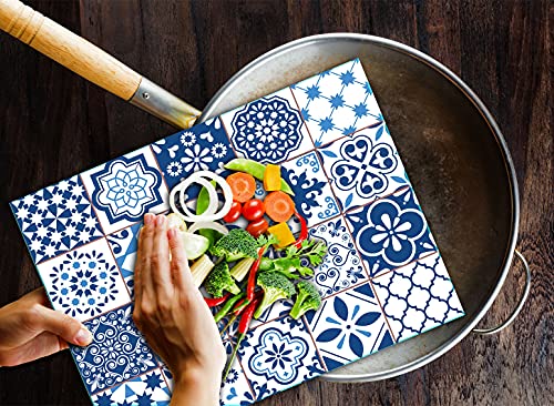 TMK, tagliere in vetro, 30 x 22 cm, con motivo a