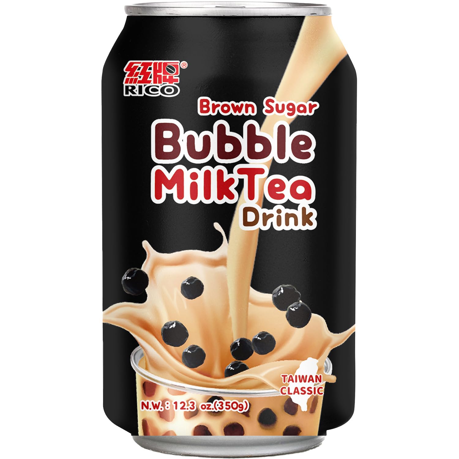 RICO Té de leche con burbujas y azúcar moreno 340 ML