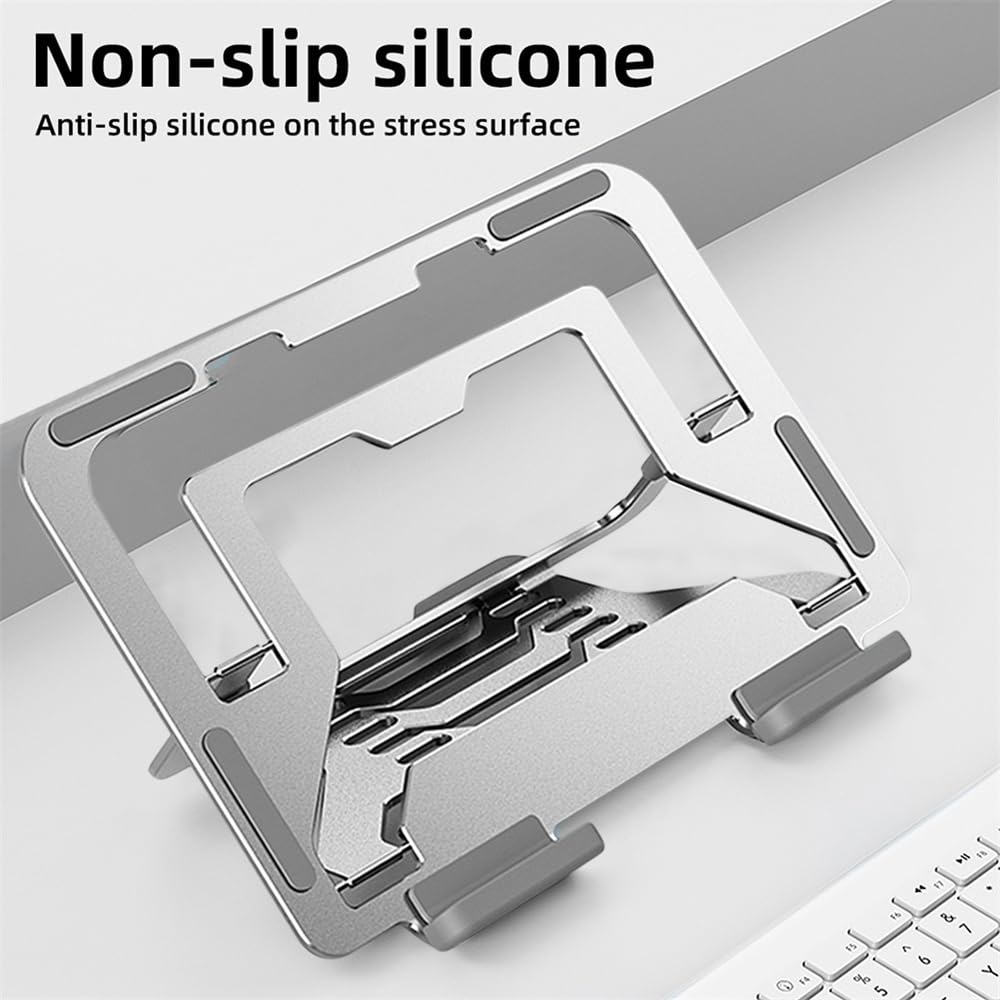 Podstawka pod laptopa na biurko Podstawka pod laptopa, aluminiowa składana podstawka, regulowany uchwyt chłodzący na biurko(Silver)