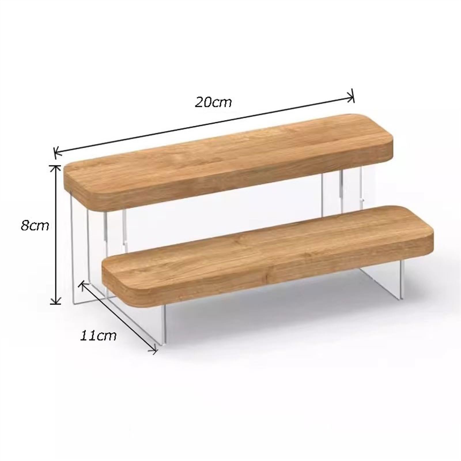Stojak na okulary Akrylowy organizer na biurko Prosty stojak na drabinę Drewniany stojak na okulary Uchwyt na okulary (Size : 2 floor)