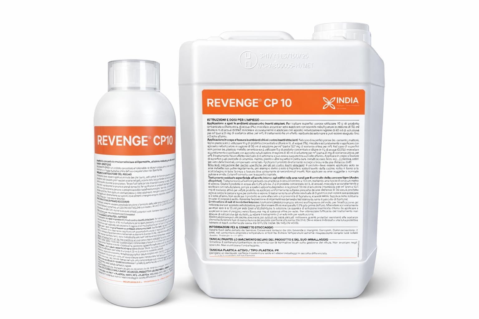 Ossian Revenge CP 10 Insetticida Concentrato Cipermetrina 10% | Antizanzare Tigre e Comune, Mosche e Scarafaggi | Uso Interno ed Esterno | Azione Residuale | Diluizione in Acqua (5 LT)