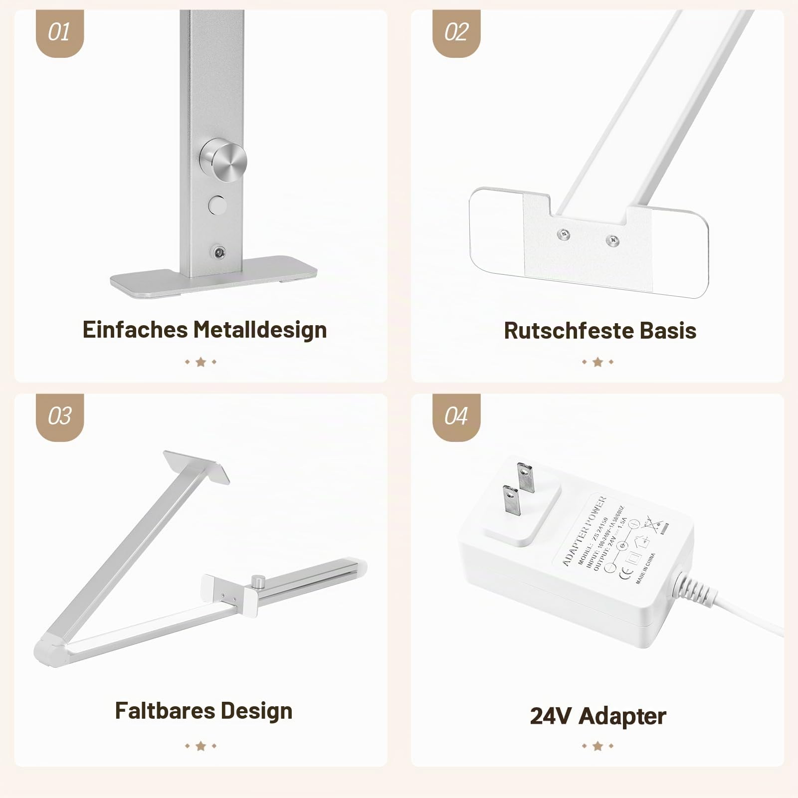 Halbmond-Lampe 80cm Nail Desk Lampe 3 Modi 3000K-6000K Dimmbare LED Maniküre Licht, Nageltisch Lampe, Schreibtischlampe für Nail Tech, Wimpernverlängerung, Tattoo, Augenbrauen