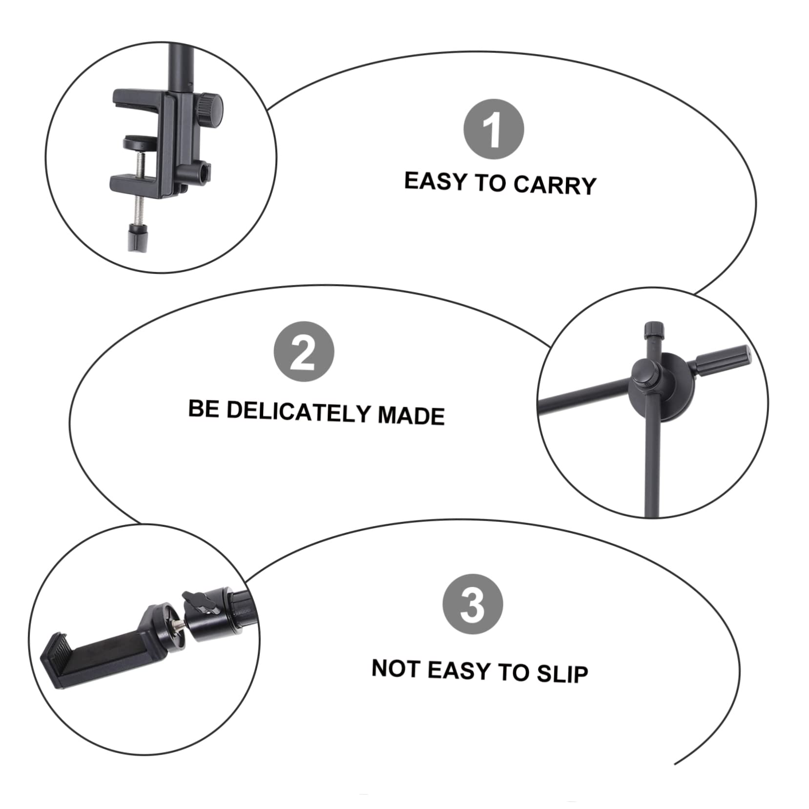 SEWACC Soporte para Teléfono Móvil en para Escritorio Ajustable Brazo Flexible y Almohadilla Antideslizante de Silicona Momentos de Ocio