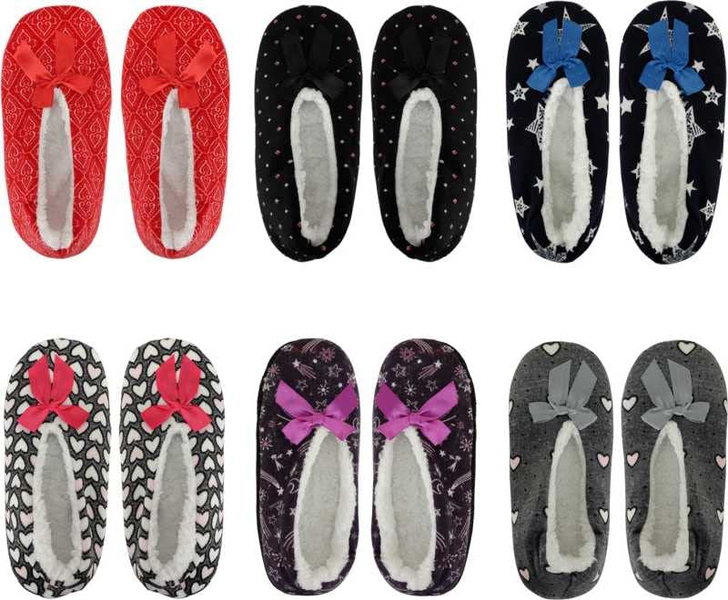 bollar Footies Slip Resistant Slippers Soft For Womens and Girls Pack of 6 - MultiColor-picture-44