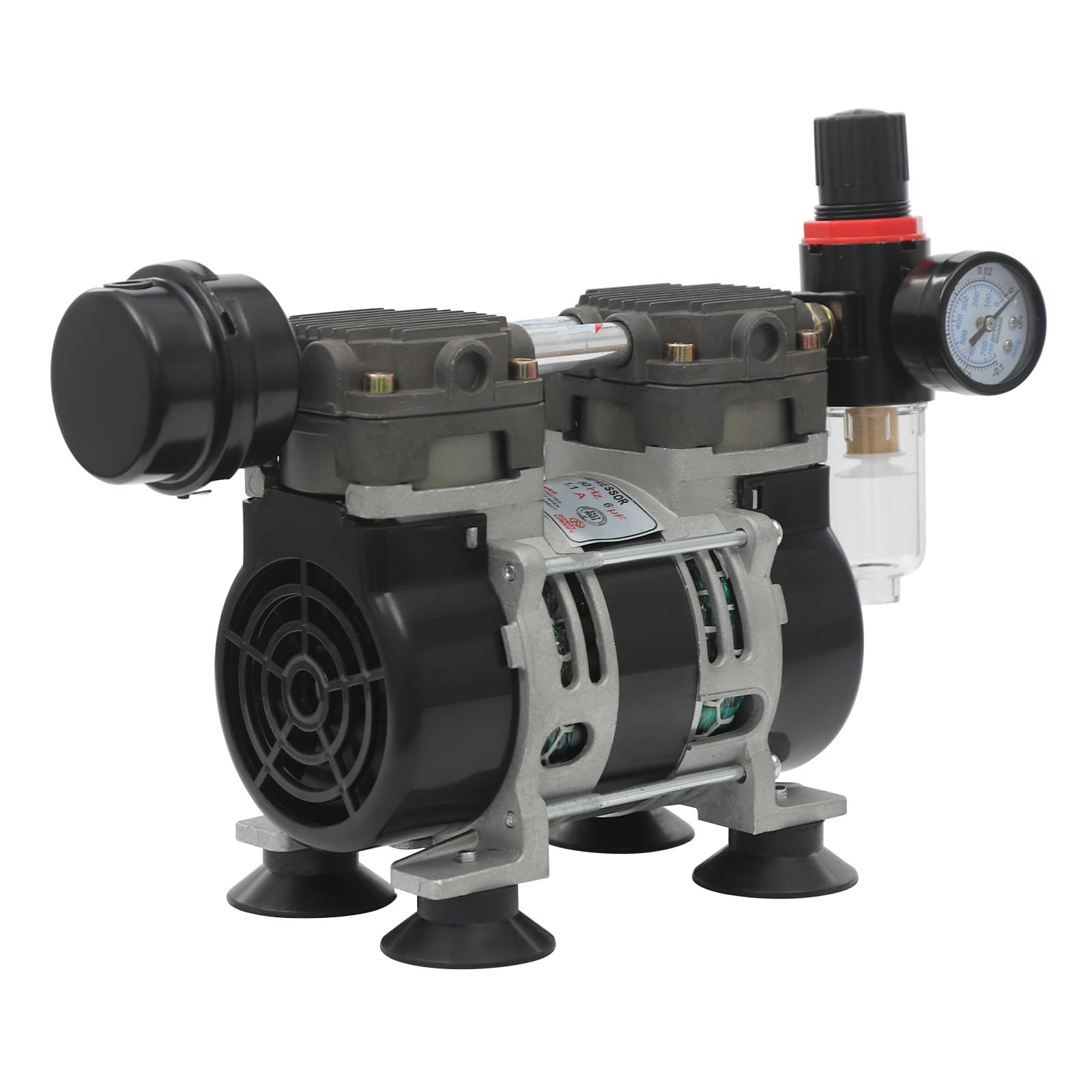 Bomba de vacío de laboratorio sin aceite, 230 W, 1400 R/min, bomba de vacío sin aceite, para generadores de oxígeno de 105,58 oz, bomba de vacío de laboratorio industrial, 17,5 x 11 x 14,9 cm