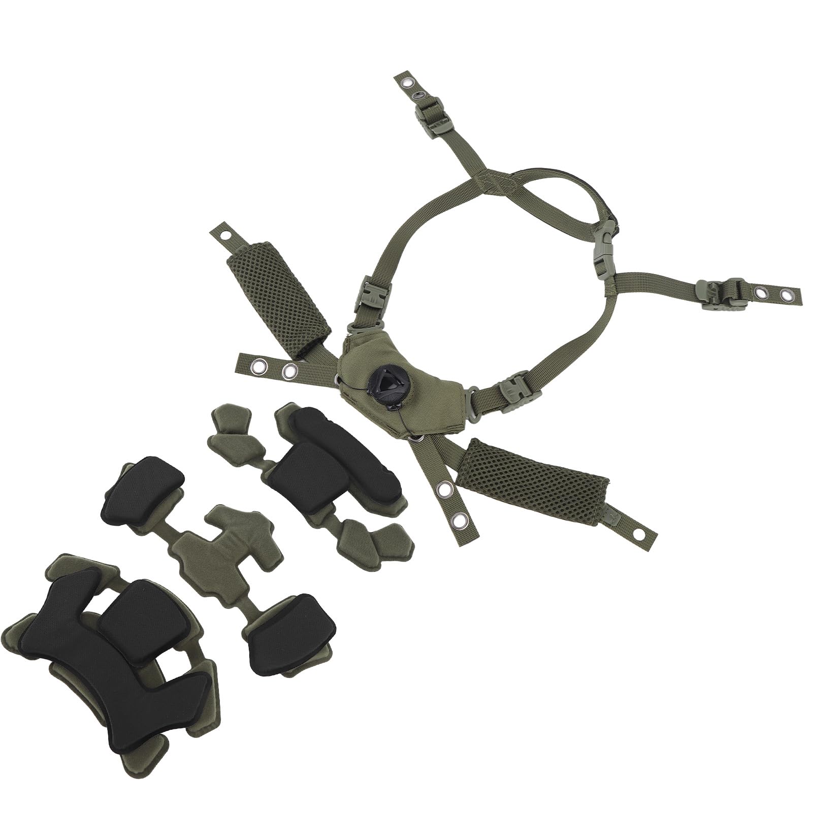 Sistema de suspensión de esfera ajustable, correa de barbilla, kit de acolchado de espuma viscoelástica con Fast Me Team Wendy FMA EXF para cascos ACH