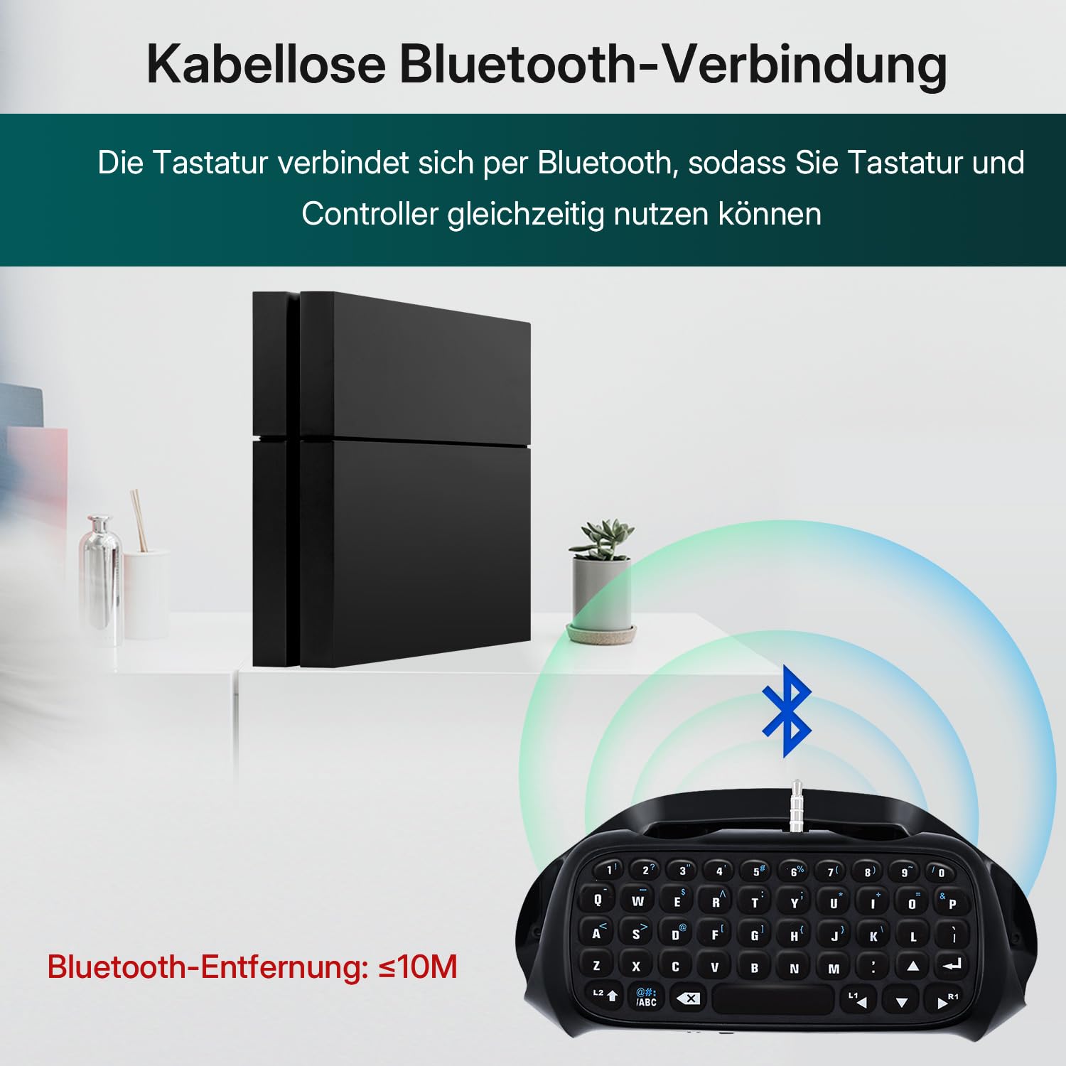 Mcbazel PS4 Tastatur Gaming Controller Keyboard Bluetooth Chatpad Kompatibel mit PS4/ PS4 Slim/ PS4 Pro Controller