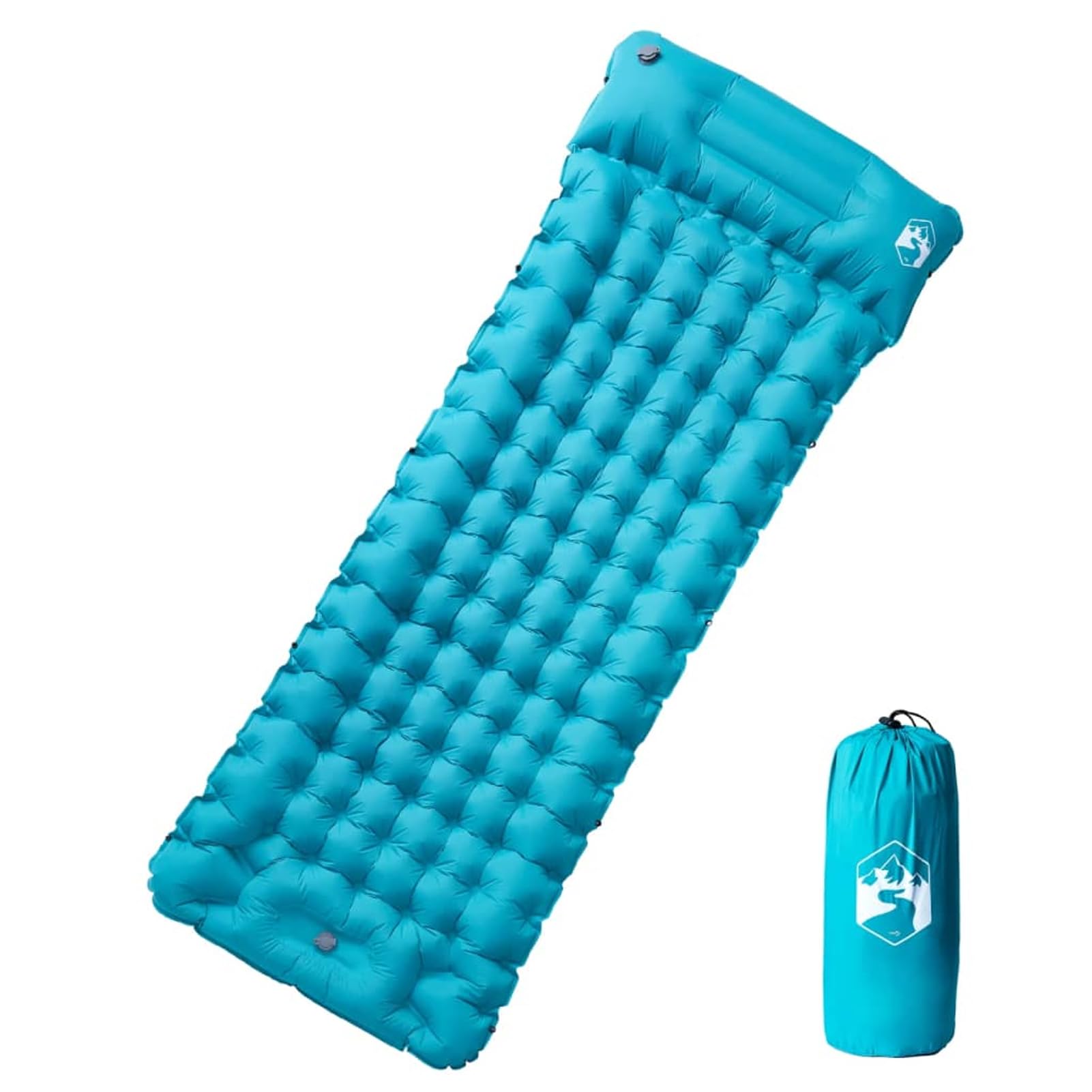 Homgoday Selbstaufblasende Isomatte Campingmatte mit Fußpumpe, 40D Nylon TPU Beschichtung, Blau, 200x75x10,5 cm, 740g, für Camping, Wandern, Reisen, Picknick 4007096